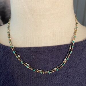 2 dainty rosary style necklaces in 14K GF